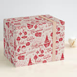 "Christmas Time" - Personalized Wrapping Paper in Ruby by GeekInk Design - Front