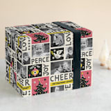 "Retro Album" - Personalized Wrapping Paper in Flamingo by Nam Bourassa - Front