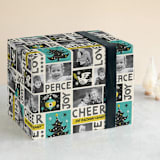 "Retro Album" - Personalized Wrapping Paper in Turquoise by Nam Bourassa - Front