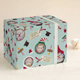 "Santa's Wrap" - Personalized Wrapping Paper in Frost by Sarah Brown - Front