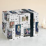 "Happy Holiday Trees" - Personalized Wrapping Paper in Jet by Abby Munn - Front
