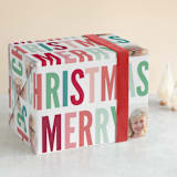 "Happy Lettering" - Personalized Wrapping Paper in Fruit Punch by Jessie Steury - Front
