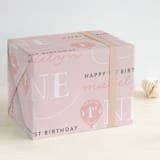 "Sweet One" - Personalized Wrapping Paper in Cotton Candy by Chasity Smith - Front