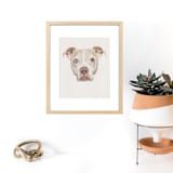 "Custom Printed Digital Pet Portrait, 8x10in., Painting Commission" - Commissioned Original Painting in yellow by The Pink Parakeet