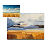 "5 x7 -Custom hand painted location painting" - Commissioned Original Painting in blue by AlisonJerry