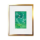 "Personalized Star Sign, any month. Framed artwork  11x14" - Commissioned Original Painting in green by AlisonJerry