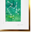 "Personalized Star Sign, any month. Framed artwork  11x14" - Commissioned Original Painting in green by AlisonJerry