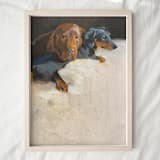 "Figurative Pet Portrait with Bold Composition, 16"x20, Painting Commission" - Commissioned Original Painting in multicolorassorted-colors by jinseikou