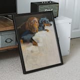 "Figurative Pet Portrait with Bold Composition, 16"x20, Painting Commission" - Commissioned Original Painting in multicolorassorted-colors by jinseikou