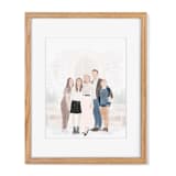 "Modern Family Portrait, framed 8x10, Digital Painting Commission" - Commissioned Original Painting in multicolor by Lauren Perkins