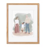 "Modern Family Portrait, framed 8x10, Digital Painting Commission" - Commissioned Original Painting in multicolor by Lauren Perkins
