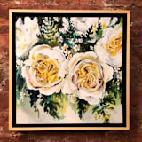 "Wedding Bouquet, 12 x 12 in, Painting Commission" - Commissioned Original Painting in multicolorassorted-colors by Ashley Myers