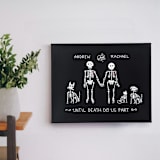"Until Death Family Portrait | 20" x 16" | Acrylic Painting Commission" - Commissioned Original Painting in black by Katie Zimpel