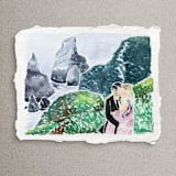 "Original Watercolor Anniversary Portrait | 8x10" | Handmade Paper" - Commissioned Original Painting in multicolor by Cotton and Bow