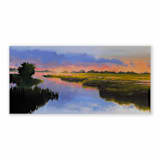 "Custom Landscape 24 x 48 Oil Painting Commission" - Commissioned Original Painting in orange by Stephanie Goos Johnson