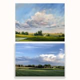 "Custom Landscape 36 x 48 Oil Painting Commission" - Commissioned Original Painting in green by Stephanie Goos Johnson