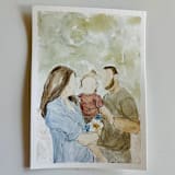 "Custom 5"x7" Watercolor Portrait from Photo" - Commissioned Original Painting in multicolor by Laura Kinsella