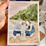"Custom 5"x7" Watercolor Portrait from Photo" - Commissioned Original Painting in multicolor by Laura Kinsella