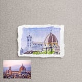 "Original Watercolor Landscape Gift | 8x10" | Handmade Paper" - Commissioned Original Painting in multicolor by Cotton and Bow