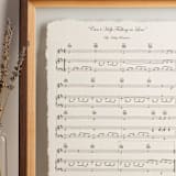 "Your First Dance Music Sheet on Handmade Cotton Paper Professional Framed!" - Commissioned Original Painting in natural by Ellie OBrien