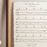 "Your First Dance Music Sheet on Handmade Cotton Paper Professional Framed!" - Commissioned Original Painting in natural by Ellie OBrien