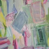 "Custom Abstract Painting – 36” x 36” Acrylic on Canvas (Framed)" - Commissioned Original Painting in multicolor by Sarah Mankin