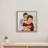 "Painterly People Portrait, 12x12", Painting Commission" - Commissioned Original Painting in multicolorassorted-colors by Holly Whitcomb