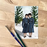 "Loose portrait, 5x7" oil painting on paper" - Commissioned Original Painting in multicolorassorted-colors by Holly Whitcomb