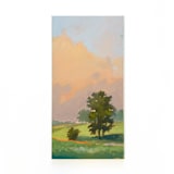"Custom Landscape 10 x 20 Oil Painting Commission" - Commissioned Original Painting in green by Stephanie Goos Johnson