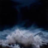 "Dramatic Seascape: 30" x 30" Commissioned Original Painting" - Commissioned Original Painting in blue by Emily Morris