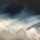 "Dramatic Seascape: 30" x 30" Commissioned Original Painting" - Commissioned Original Painting in blue by Emily Morris