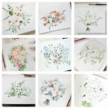 "Wedding Bouquet Watercolor Painting 11 in x 14 in" - Commissioned Original Painting in multicolorassorted-colors by Kate Nelson