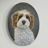 "Oval Canvas Pet Portrait" - Commissioned Original Painting in multicolor by Holton Stokes