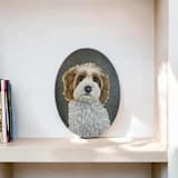 "Oval Canvas Pet Portrait" - Commissioned Original Painting in multicolor by Holton Stokes