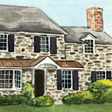 "Custom Commissioned Home/Building Watercolor, 8 x 10 in., Painting Commission" - Commissioned Original Painting in multicolorassorted-colors by Lisa Travis