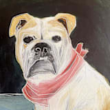 "Custom Pet Portrait 8 x 10." - Commissioned Original Painting in multicolor by Sarah Fitzgerald