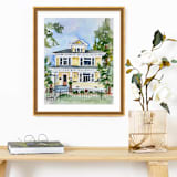 "Watercolor House Portrait 11 X 14, Custom Painting" - Commissioned Original Painting in multicolorassorted-colors by Sarah Hall