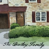 "Custom Commissioned Home/Building Watercolor with Customized Text, 8x10 in., Painting Commission" - Commissioned Original Painting in multicolorassorted-colors by Lisa Travis