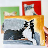 "Custom Pet Portrait 5 x 7." - Commissioned Original Painting in multicolor by Sarah Fitzgerald