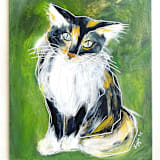 "Custom Pet Portrait 5 x 7." - Commissioned Original Painting in multicolor by Sarah Fitzgerald