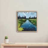 "Painterly Landscape, 12x12", Painting Commission" - Commissioned Original Painting in multicolorassorted-colors by Holly Whitcomb