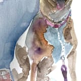 "Watercolor Dog Full, 9x12", Commission Painting" - Commissioned Original Painting in multicolorassorted-colors by Nate Abell