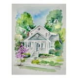 "Commissioned Watercolor House Portrait" - Commissioned Original Painting in multicolorassorted-colors by Sarah Hall