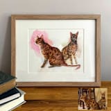 "Watercolor 2 Pet Full, 9x12", Commission Painting" - Commissioned Original Painting in multicolorassorted-colors by Nate Abell