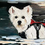 "Custom Pet Portrait Painting on Canvas" - Commissioned Original Painting in multicolorassorted-colors by Arohika Verma