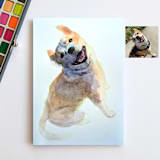 "Watercolor Dog Full, 4x6", Commission Painting" - Commissioned Original Painting in multicolorassorted-colors by Nate Abell