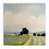 "Custom Landscape 36 x 36 Oil Painting Commission" - Commissioned Original Painting in green by Stephanie Goos Johnson