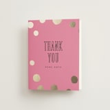 "Golden Confetti Bachelorette" - Bachelorette Party Thank You Cards in Flamingo by Rochelle Renee - Front