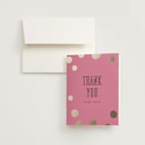 "Golden Confetti Bachelorette" - Bachelorette Party Thank You Cards in Flamingo by Rochelle Renee - Card with Envelope