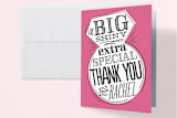 "Ringing & Writing" - Bachelorette Party Thank You Cards in Carnation by Jessie Steury - Front